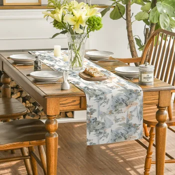 Простой китайский стиль горный стол флаг рисование тушью Солнечная настольная дорожка домашняя кухня гостиная Украшение стола для праздничной вечеринки