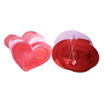 1 комплект талисманов в виде спирали с розовым сердечком на День Святого Валентина, Свадебные Гобелены, Потолочные гобелены для свадебной комнаты, бумага