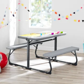 Складной детский столик Your Zone серого цвета для детей 3-8 лет, 33,11 