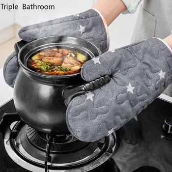 Утолщающие хлопчатобумажные перчатки для приготовления пищи в микроволновой печи Кухонные принадлежности для выпечки Теплоизоляция Высокая температура