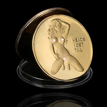 РЕПЛИКА 1 шт. Сексуальная женская монета Получите памятную монету New Adult Challenge с покрытием Lucky Girl Tourism Travel Gift