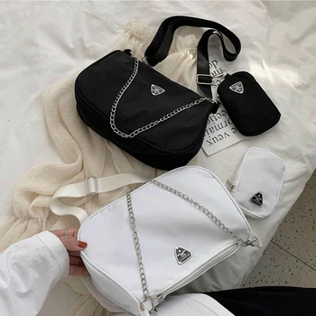 Модная нейлоновая сумка через плечо из 2 предметов, женская сумка Chians, дизайнерская сумка-мессенджер, модная сумка для подмышек Bolsa feminina