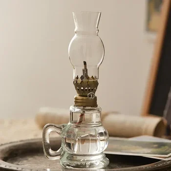 Декоративная масляная лампа из камерного стекла, для использования внутри помещений, декоративное освещение керосиновым или керосиновыми маслами, фонарь