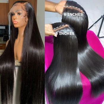 13x6 Прямых HD Кружевных фронтальных париков для чернокожих женщин, бразильские парики В продаже, 13x4 Предварительно выщипанных кружевных фронтальных парика из человеческих волос