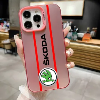 Дизайн суперкара-чехол для телефона с логотипом Skoda матового серебристого цвета для Xiaomi 12 13 Lite Redmi Note 9 12 11 Poco X3 X5 F4 M3 Pro Cover