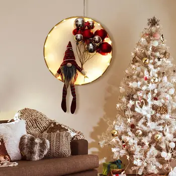 Подвесной декор на металлической цепочке, Рождественский орнамент в виде гнома, Красочные Светодиодные украшения в виде Рождественского гнома, Праздничные подвесные подвески для праздника
