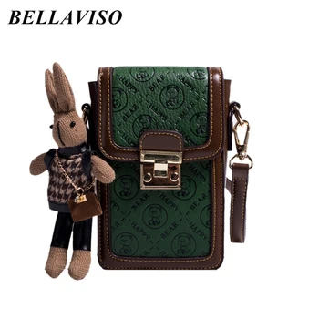 BellaViso, ретро-зеленая женская мини-сумка через плечо, горячая распродажа, весна-лето, сумки через плечо из искусственной кожи для мобильных телефонов BLCR-03