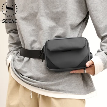 Мужская нагрудная сумка Scione, модная повседневная дорожная сумка, спортивная сумка на открытом воздухе, карман через плечо, монета, телефон, мужские кошельки K405